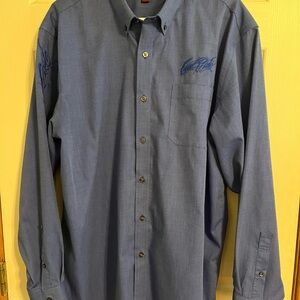 Blue Casual Button-Down Shirt